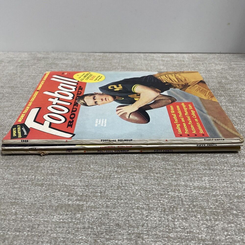 Vintage 1960s Era Football Roundup Magazine Set of 3 - Picture 6 of 6